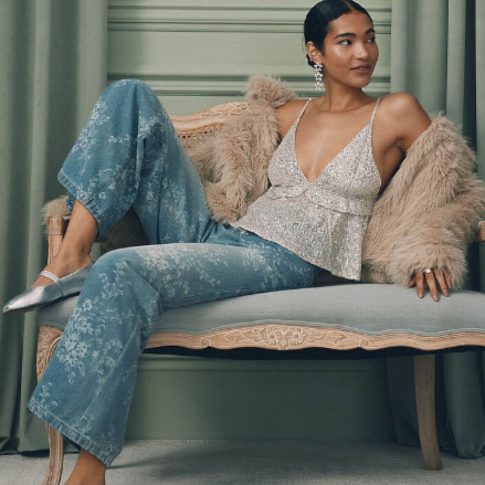 Simons - Twik - Medium Floral tapestry wide-leg jean